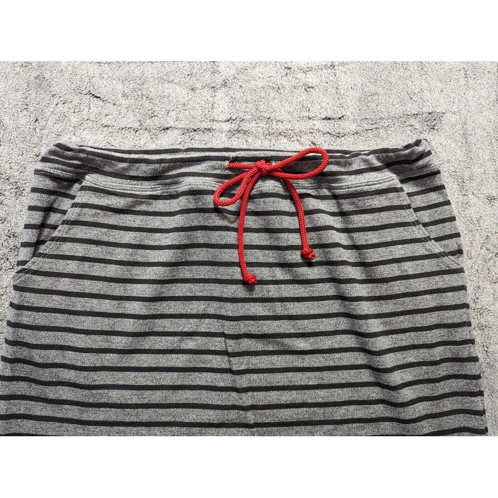 Sundry Pull On Drawstring Skirt Women's Size 3 Gray Striped - Picture 2 of 11